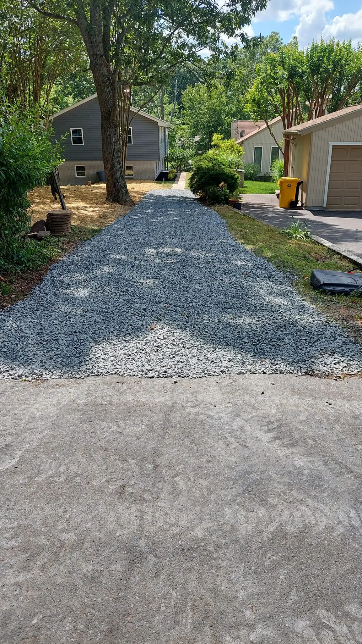 new gravel driveway installed