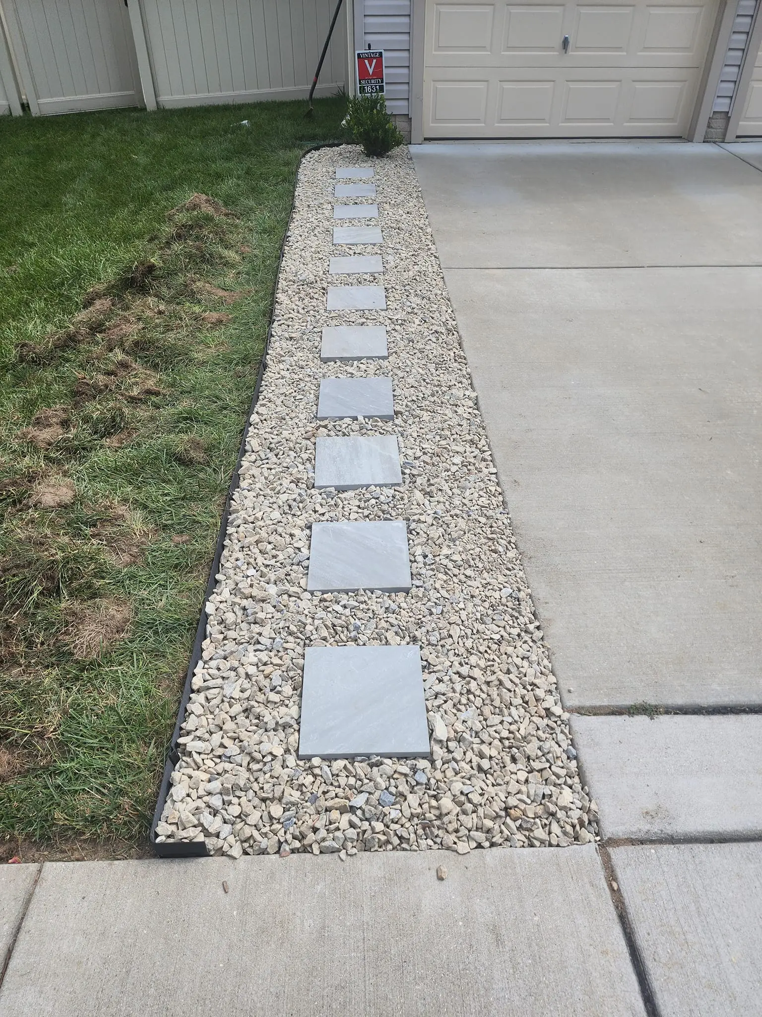 pavers and gravel rock driveway