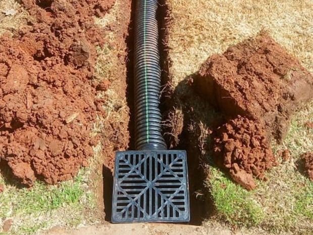 mo better lawns installing a french drain in pasadena, maryland