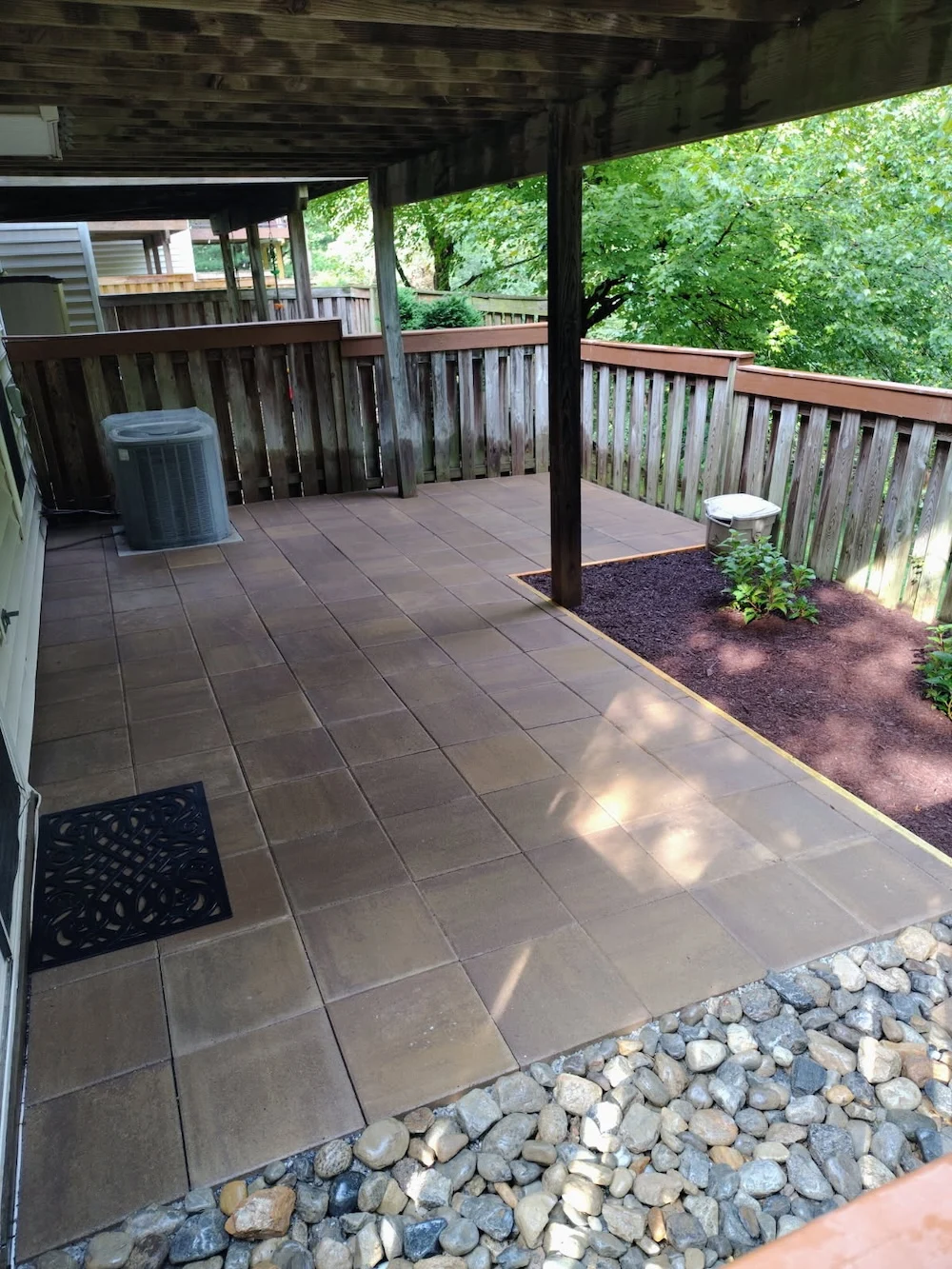 patio paver install after